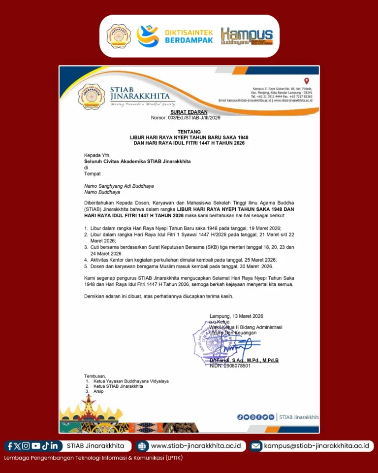 [PENGUMUMAN LIBUR HARI RAYA] 📢Berdasarkan Surat Edaran Nomor- 003-Ed.-STIAB-J-III-2026, dalam