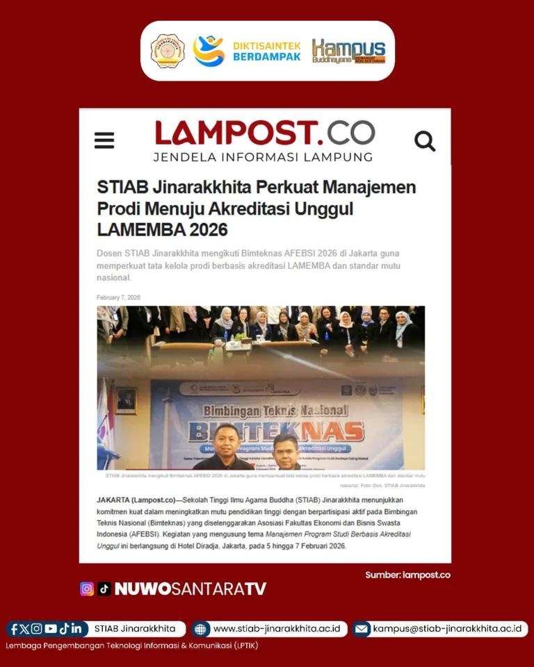 Sekolah Tinggi Ilmu Agama Buddha (STIAB) Jinarakkhita Lampung terus memperkuat komitmen dalam m